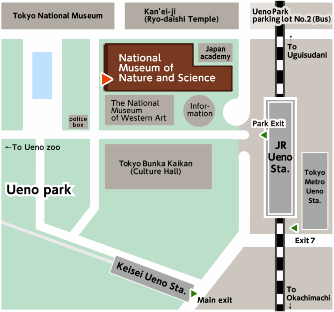 Area Map of National Museum of Nature and Science